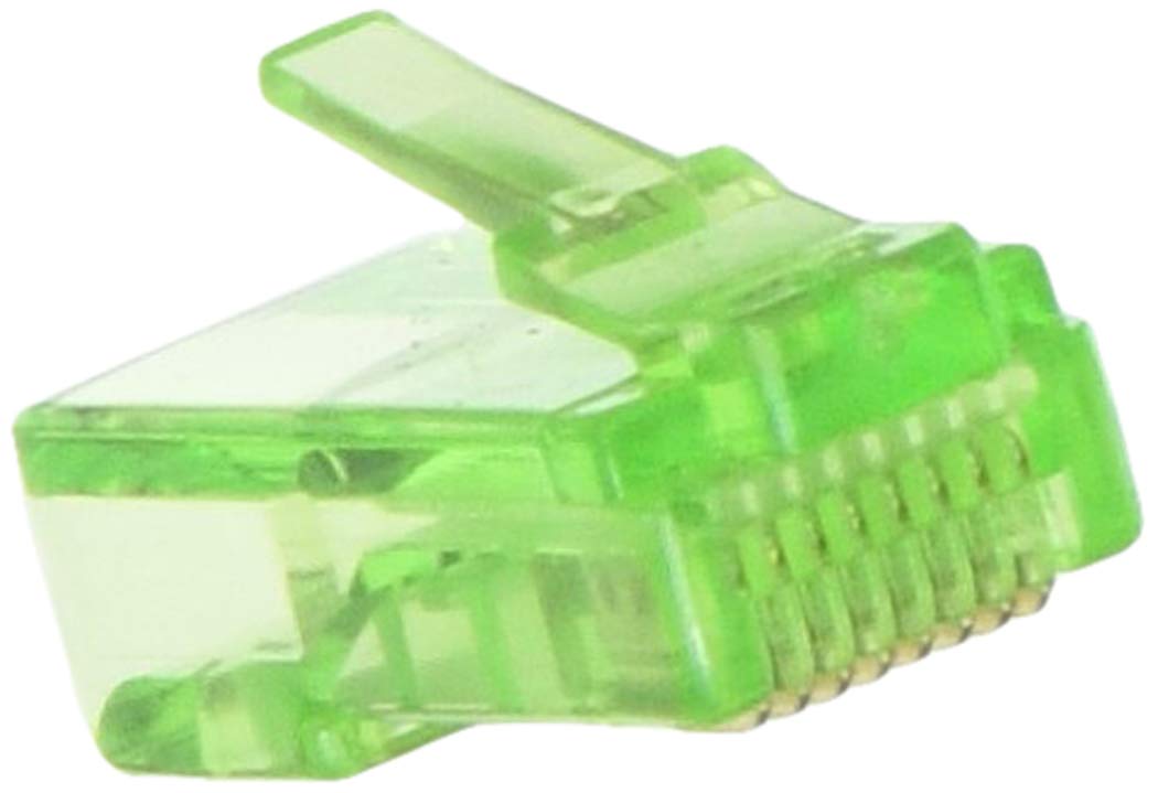 LINK PACK of 100 CONNECTORS 8 POLE CAT 5E UTP UNSCREEN RJ45 GREEN