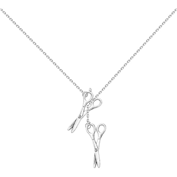 Stainless Steel Scissor & Comb Heart Pendant Necklace - Hairstylist Gift For Women & Men