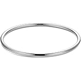 Kainier 3mm 14K Gold Plated Bracelet Stainless Steel Glossy Stackable Thin Round Bangle Bracelet for Women Solid Plain Polished Bracelet Best Gifts for Love