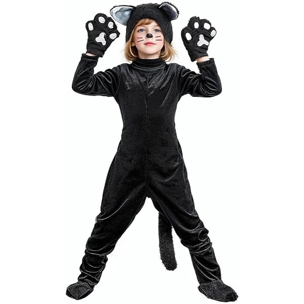 Amazon.com: Soyoekbt Black Cat Costume for Kids Halloween Animal