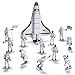 Die-cast Metal Space Shuttle with Astronaut Figures (Set Includes 1 Metal Die-cast Pull and Go Space Shuttle 7'' Long with 12 Astronaut Toy Figurines 3'' Tall)