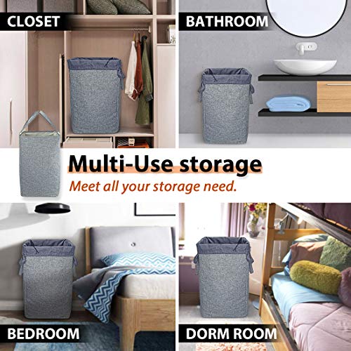 UniLiGis Laundry Hamper, Collapsible Laundry Basket with Removable Laundry Bags, Linen Clothes