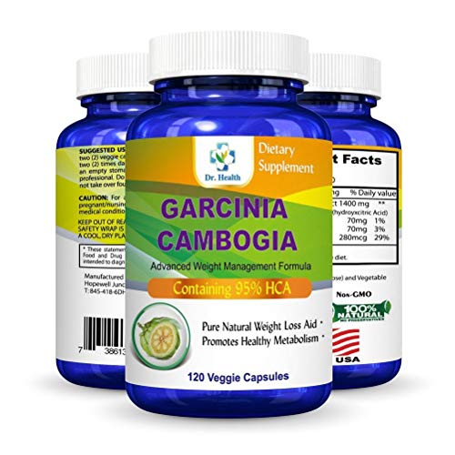 Pure Garcinia Cambogia Extract Complex (Contains 95% HCA Highest Potency ingredient) Slim Diet Max Strength Formula Reduce Appetite & Lose Weight Fast All Veggie Capsules Vegan Safe 120 Veggie Caps