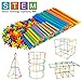 Winsenpro 408PCS Straw Constructor STEM Building Blocks Toys for Kids' Education,Colorful Plastic Engineering Toys Gift for Boys Girls Party (408 Piece)
