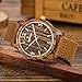 Sentai Natural Wood Watch, Genuine Leather Strap, Handmade Quartz Watches, Zebra Wood Men's Women's Wrist Watch