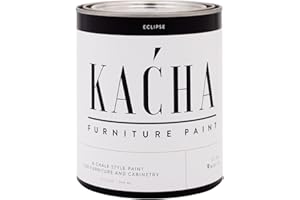 Kacha Furniture Paint | Black Chalk Style Paint for Furniture, Cabinets, and Crafts | Quart - 32 oz | Eclipse | Low VOC | Matte | (Topcoat Required)