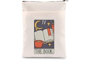 TOBGBE TOBGB The Book Tarot Card Bag Book Lovers Gifts Writer Book Sleeve Reader Book Covers for Soft Cover Books Bookish Book Pouch