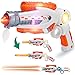Liberty Imports 2-in-1 Transforming Gun Sword Light Up Saber Space Blaster Weapon for Kids with Lights and Sounds