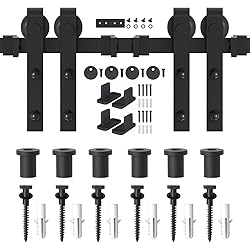 WINSOON Double Sliding Barn Door Hardware Kit 8FT