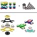 Fidget-5 DIY Parts Pack - 14 Plastic Body Frame Shells, 14 Center Button Cap Covers, 5 Stainless Steel 608 Bearings, 15 Metallic Chrome Weight Balls - Make Your Own 5 Custom Color Spinners Build Kit