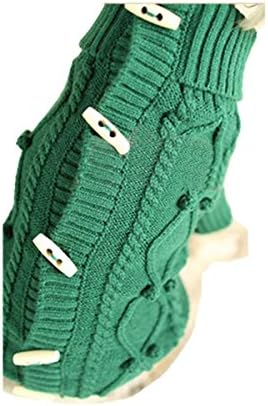 RBL Pets Buckle Sweater for Puppy Dogs Winter Apparel (XXL(16), Green)