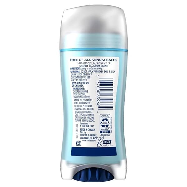 SECRET ALUMINUM FREE DEODORANT FOR WOMEN -CHERRY BLOSSOM – 2.4OZ
