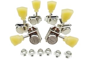 Kaynes 3x3 Guitar Lock String Tuning Pegs – Nickel Silver Vintage Deluxe Style Locking Tuners Keys Machine Heads Tuners for Les Paul LP SG Style Electric or Acoustic Guitar (Nickel)