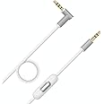 KAPON Beats Replacement Audio Cable Cord Wire with in-line Microphone and Control for Beats by Dr Dre Headphones Solo Studio Pro Detox Wireless Mixr Executive Pill (White)