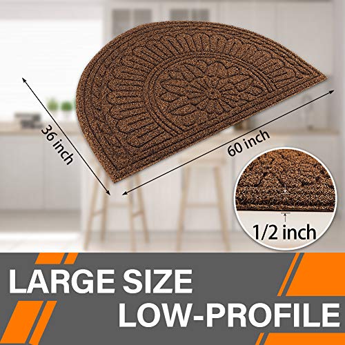 image for Mibao Half Round Entrance Door Mat, 24 x 36 inch Winter Durable Large 