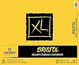 Canson XL Series Bristol Vellum Paper Pad, Heavyweight Paper for Pencil, Vellum Finish, Fold Over, 100 Pound, 14 x 17 Inch, Bright White, 25 Sheets