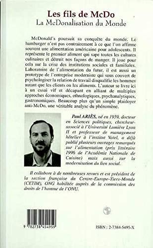 Les Fils De Mcdo La Mcdonalisation Du Monde French Edition Aries Paul 9782601001730 Amazon Com Books