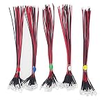 Haobase 50pcs Mixed Colour 5mm LEDs Pre Wired Light 12V 20cm Bulb