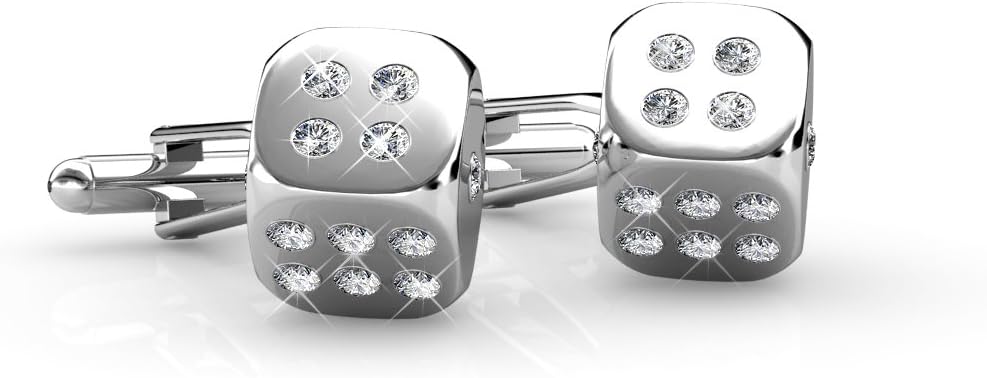 Her Jewellery Dice Cufflink - Crystals from Swarovski