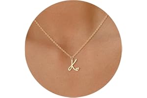 TEWIKY Initial Necklace for Women Girls, 14k Gold Filled Necklaces Dainty Gold Letter Pendant Necklace Trendy Waterproof Simple Cute Necklaces Custom Personalized Monogram Choker Necklace for Teen Girls Gold Jewelry Gift