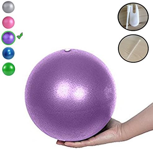 Pilates & Yoga Mini Exercise Ball 9 Inch for Stability, Core Training, Physical Therapy. Includes Fitness Ball Air Plug Remover and Inflation Tube. Perfect To Improve Balance, Posture, Body Relaxation