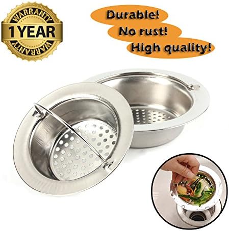 Sink Strainer Stainless Steel Mesh Drain Screen Kitchen with Handheld Large Wide Rim 4.5" Diameter