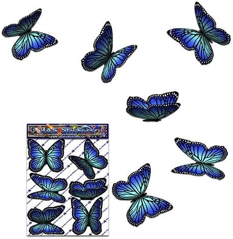 BUTTERFLY Blue Wanderer Animal Small Pack Car Sticker Decal Pack For Laptop Caravans, Trucks, Boats - ST00028BL_SML - JAS Stickers