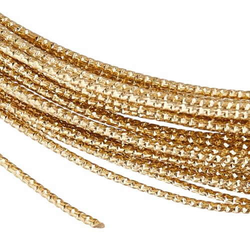 BENECREAT 18 Gauge 33 Feet Engraved Textured Gold Wire, Textured Copper Wire Half Hard Brass Wire for Jewelry Beading Craft Work