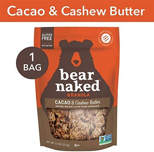 LIMITED EDITION - Bear Naked Cacao & Cashew Butter Granola - Gluten Free, Non-GMO, Kosher, Vegan - 11 Oz