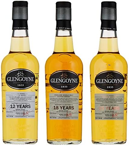 Glengoyne 12, 15 and 18 Year Old Single Malt Scotch Whisky Triple Gift Pack 20 cl