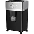 BONSEN 12-Sheet Micro-Cut Paper Shredder for Home Office Use, High Security Level P-5/55dB Ultra-Quiet/40-Minutes Shredding Shreds Credit Card/Staples, 5.3-Gallons Pullout Bin (S3106), Black