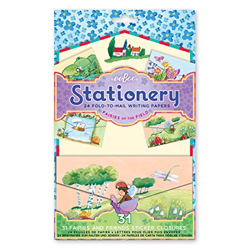 eeBoo Fairies of The Field Fold-to-Mail Stationary Set for Kids