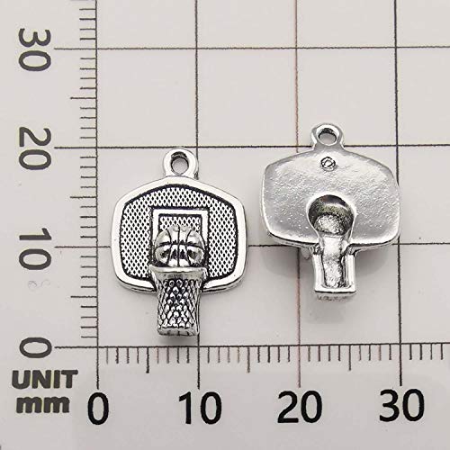Youdiyla 75 Basketball Charms Collection, Bulk I Love Basketball Basketball Hoop Ball Frame Fitness Sport Charms Metal Pendant Craft Supplies Findings for Necklace and Bracelet Jewelry Making HM324