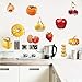 decalmile Kitchen Food Wall Decals Apple Cherry Wall Stickers Kids Room Dining Room Kitchen Wall Art Decor