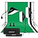 CRAPHY Photography Softbox Lighting Kit 12x45W Studio Continuous Light with 6.5ftx 10ft Background Support System Stand, 3X Backdrops (Green,White,Black) for Portrait, Product and Video Shooting