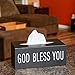 Home-X - God Bless You Tissue Box Holder & Cover, Rectangular Design with Heartwarming Message Makes a Great Gift for Friends and Family
