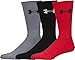 Under Armour Adult Elevated Performance Crew Socks, 3-Pairs, Rocket Red Assortment, Medium