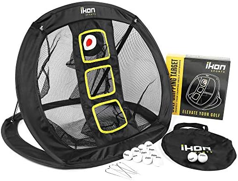 Ikon Sports Golf Chipping Target – Foldable Pop Up Net with 12 Foam Golf Balls and 3 Metal Stakes – Improve Your Golf Chipping Game Short Shots at Home – Golf Chipping Nets for Backyard Ikon Sports Golf Chipping Target – Foldable Pop Up Net with 12 Foam Golf Balls and 3 Metal Stakes – Improve Your Golf Chipping Game Short Shots at Home – Golf Chipping Nets for Backyard