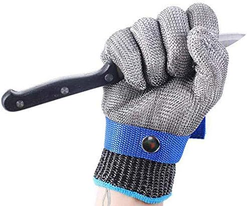 ThreeH Cut Resistant Gloves Stainless Steel 316L Wire Mesh Butcher Gloves Level 5 Protection Working Glove GL09 XS(One Glove) - Image 5