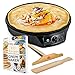 Crepe Maker Machine Pancake Griddle – Nonstick 12” Electric Griddle – BONUS 100 RECIPE COOKBOOK, Batter Spreader & Wooden Spatula – Pan for Roti, Tortilla, Blintzes – Portable, Compact, Easy Clean
