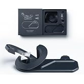 Novium Shuttleport, Space-Themed Magnetic Clip Holder, A Clip Holder That Makes Clip Hover, Unique Office Desk Decor for Space Lovers (Full Set)
