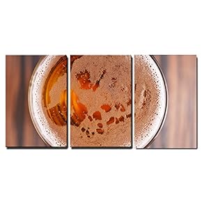 Glass of Beer Top View x3 Panels