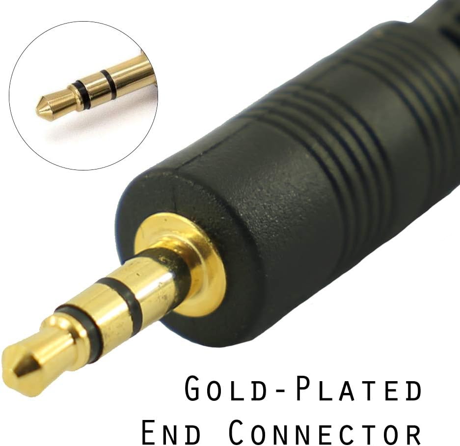rhinocables Aux Cable 3.5mm Gold Audio Stereo Jack Cable, Male to Male for Car Headphone, Earphones, Smartphone, Tablet - Image 3