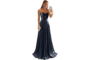 Bddhkw Satin Bridesmaid Dresses for Women Long Prom Dress 2025 Sweetheart Wedding Guest Dress Long Formal Evening Gown KF060