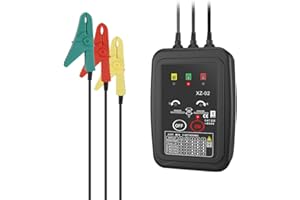 KAISAL Phase Rotation Meter Non-contact 3 Phase Rotation Meter AC 70~600V Phase Sequence Rotation Tester High Magnetic Induction Rotation Meter Auto Power Off Phase Meter with LED, 20-inch Clamp Lead,Handbag