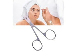 TMISHION Eyebrow Scissors, Stainless Steel Beauty Scissors Comb Eyelash Hair Trimming Grooming Scissors Cosmetic Makeup Tool for Facial Hair Manicure Nail Moustache Eyebrow Eyelash Nose Ear