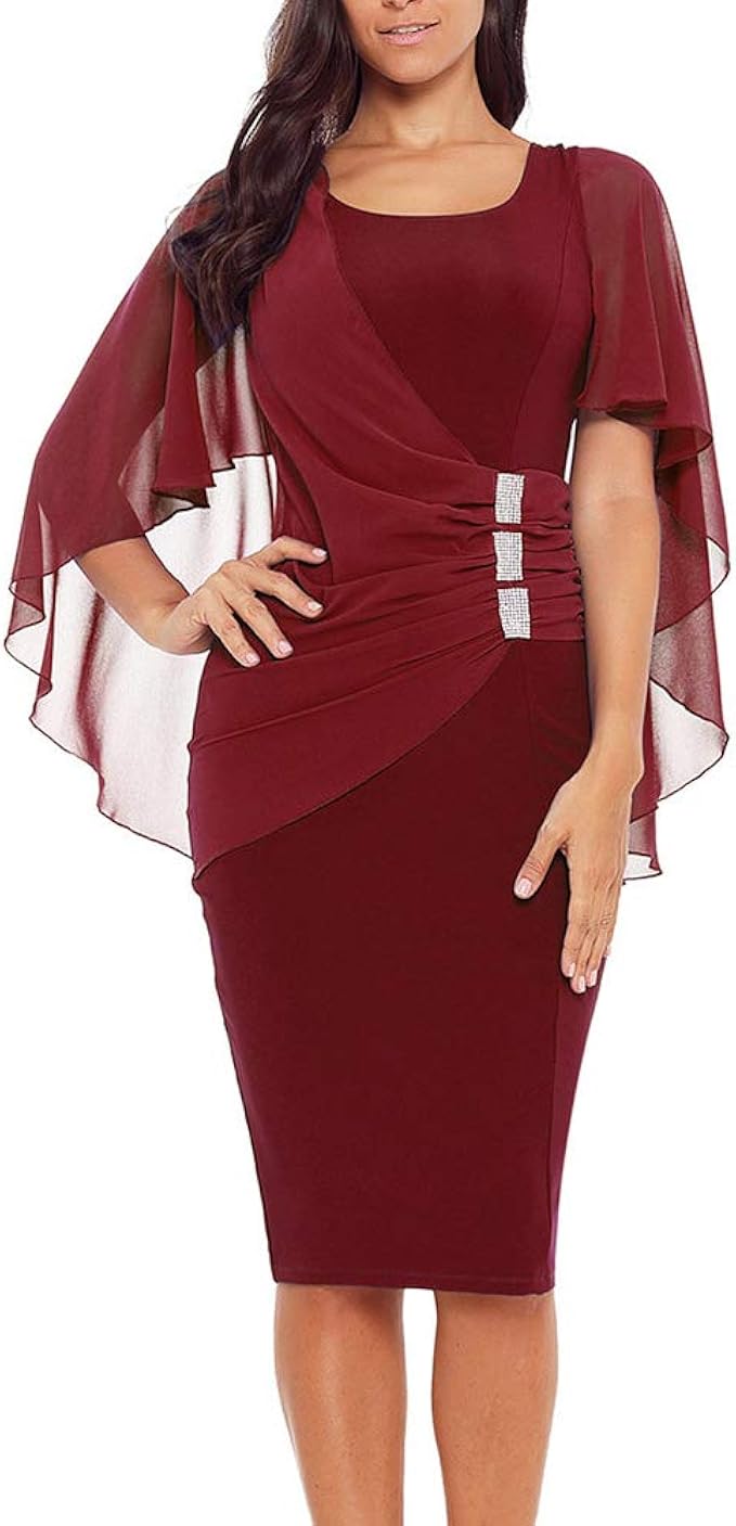 wine color midi dress
