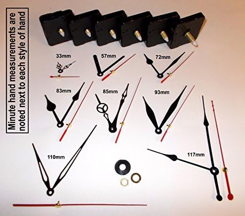 TIS (TM) (ST1) Replacement Quartz Clock Mechanism/Movement (Short Spindle 13mm). Various Hands, DIY Repair Kit (110mm Hands)