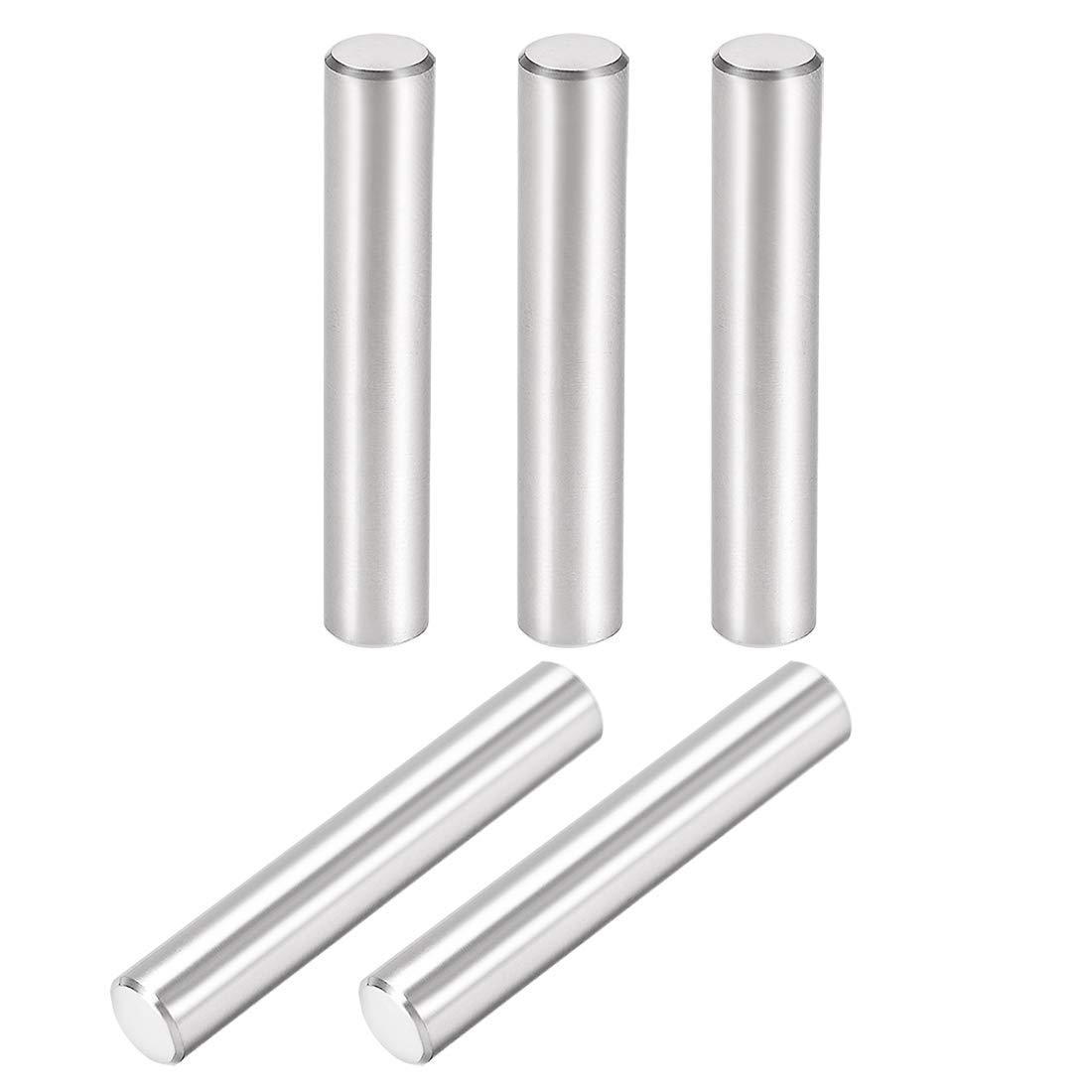 TOP-VIGOR 5Pcs 8mm x 50mm Dowel Pins Shelf Support Pegs, 304 Stainless Steel Cylindrical Shelf Support Pin Fasten Elements Silver Tone