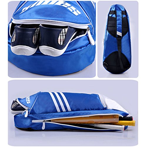Big Racquet Sports Bag Badminton Bag Waterproof Multi-layer Placement Tennis Racket Dacron Shoulder Bag by Xiaolanwelc